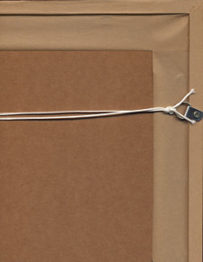Photo of the reverse of a glazed frame with tape